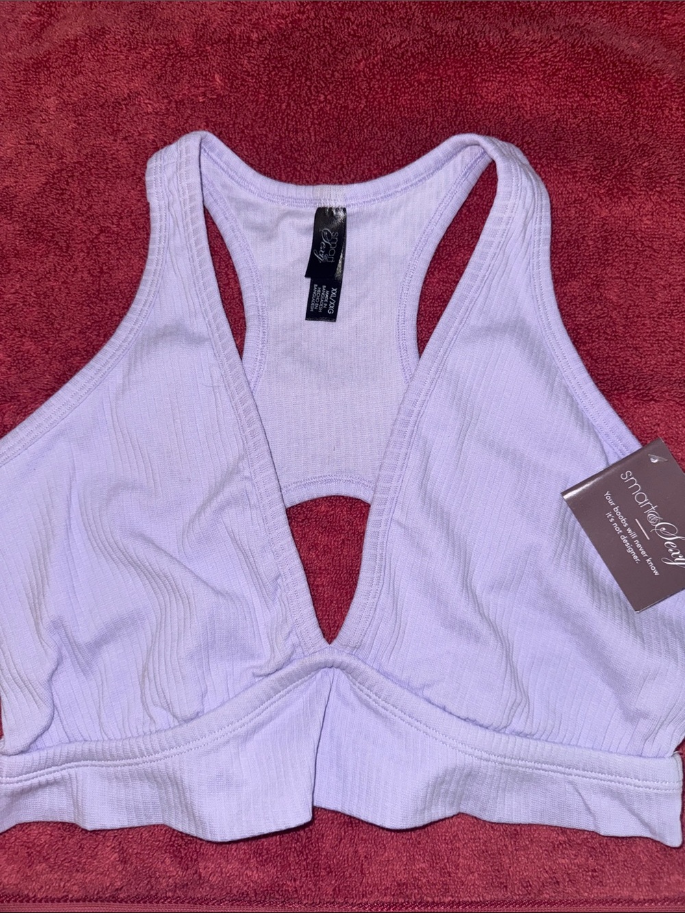 smart & sexy Light Lavender Ribbed Racerback Bralette